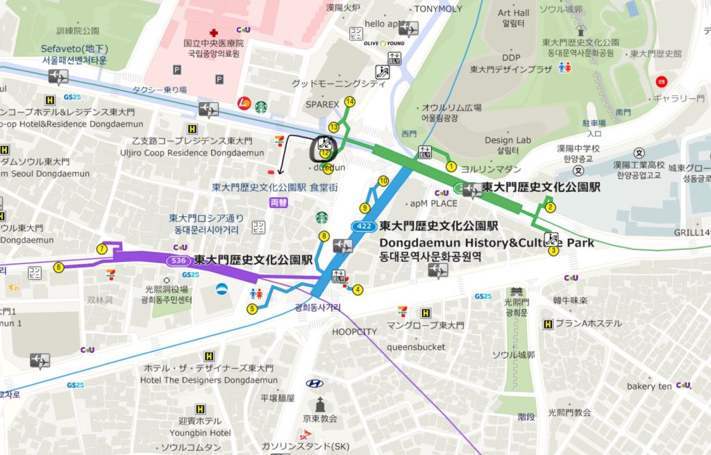 BHCチキン東大門店　行き方