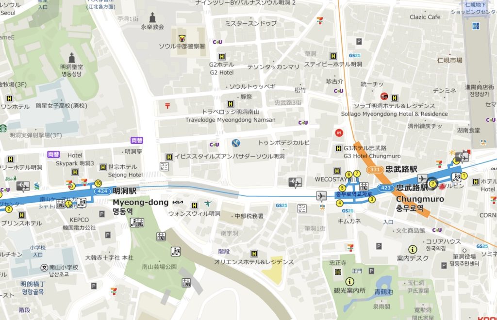 BHCチキン忠武路店　行き方
