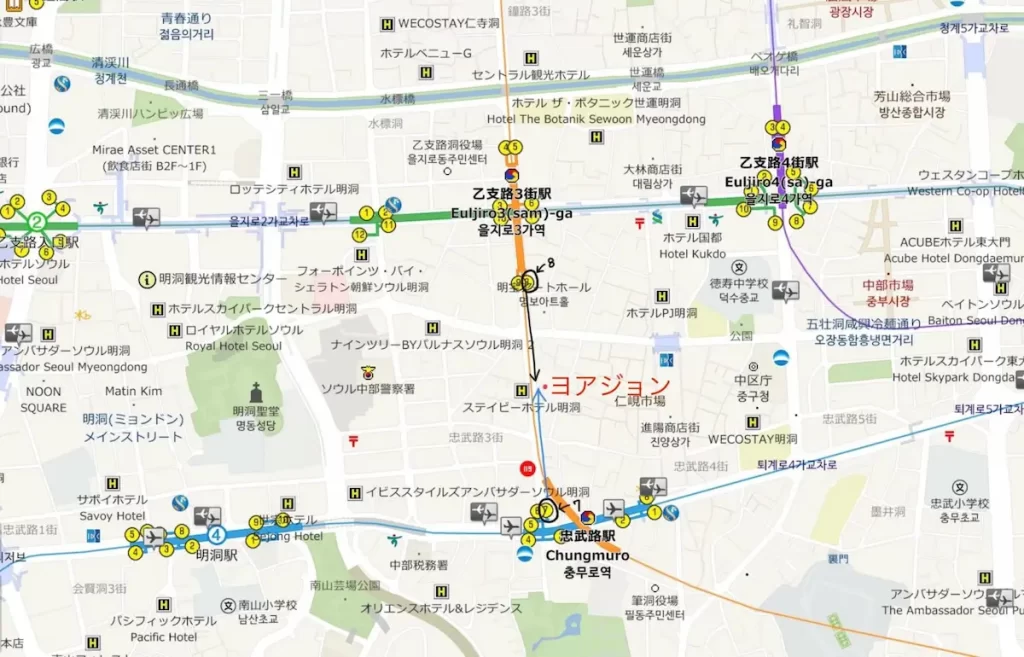 乙支路3街駅 忠武路駅 ヨアジョン